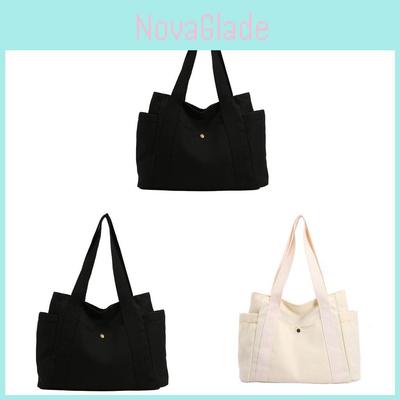 Canvas Tote Bag Large Capacity With Zipper For Commuting And Casual Daily Use