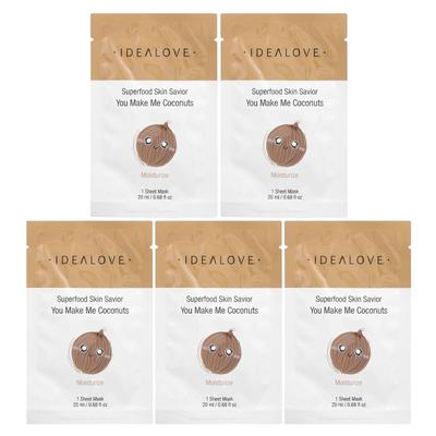 Superfood Skin Savior, You Make Me Coconuts, 5 Schönheitstuchmasken, 20 ml (0,68 fl oz) jeder