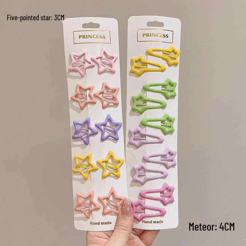 Y2K Dopamine Color Pentagram Small Hair Clip for Women & Kids - Cute Bangs & Side Hair Accessory