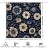 Vintage Blue Bath Shower Curtain Floral Print Home Decor Waterproof Custom Size 3D Decoration Bathroom Wall Hanging