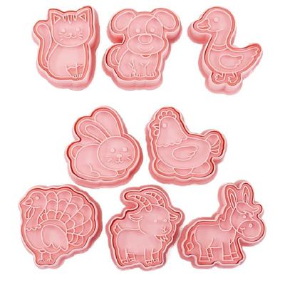 8 Stück Kunststoff-Keksformen Keksstempel DIY-Kuchenformen Küchen-Kochwerkzeug