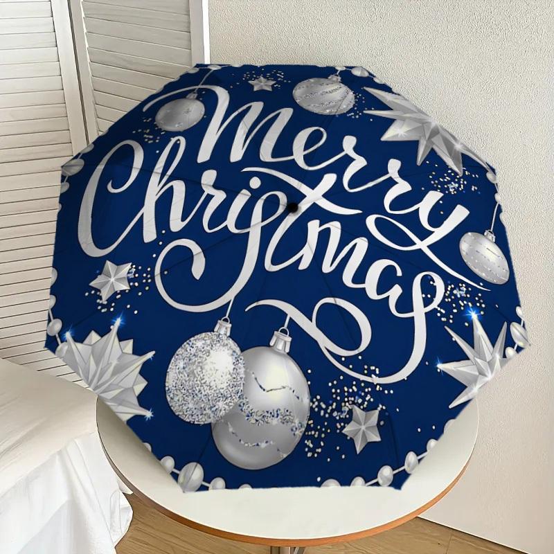 

1pc Merry Christmas Decorations Umbrella with Plastic Handle,Suitable for All Seasons Home Travel Outdoor UmbrellaDD139