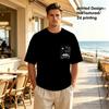 Men's 2D Printed T-Shirt, Funny Creative Design, Trendy Minimalist Casual Tops for Daily, Outdoor & Commute Wear