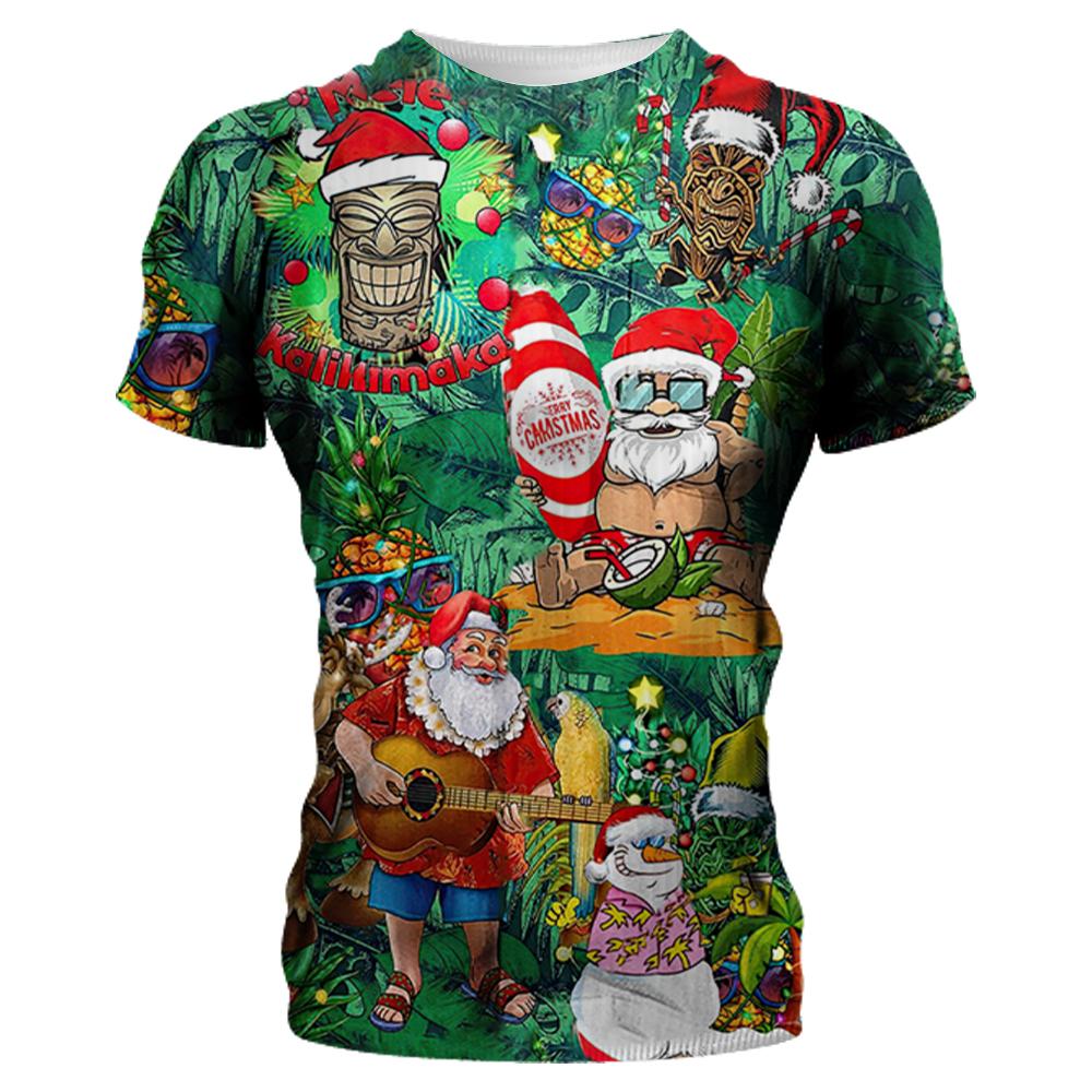 2023 Men T Shirts Loose Breathable 3d Print Trendy Cool Fashion Hawaiian T-shirts Beach Party Tops Short Sleeves Summer Clothing