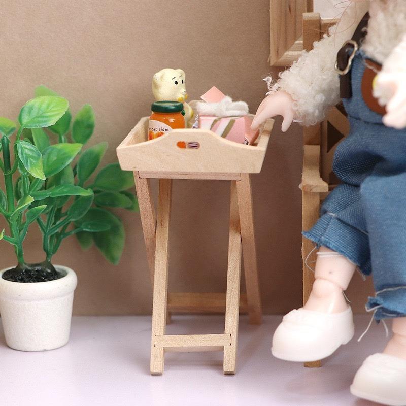 1/12 Scale Miniature Wooden Fruit/Dining/Tea Plate Tray Model Ornament - DIY Miniature Photography Props- Seasonal Decor - Perfect Gift