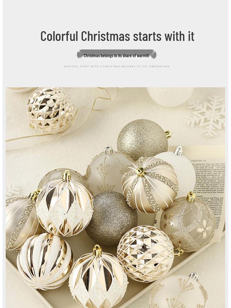 Hand-Painted Christmas Ball Set - 8cm Tree Ornaments & Decorations