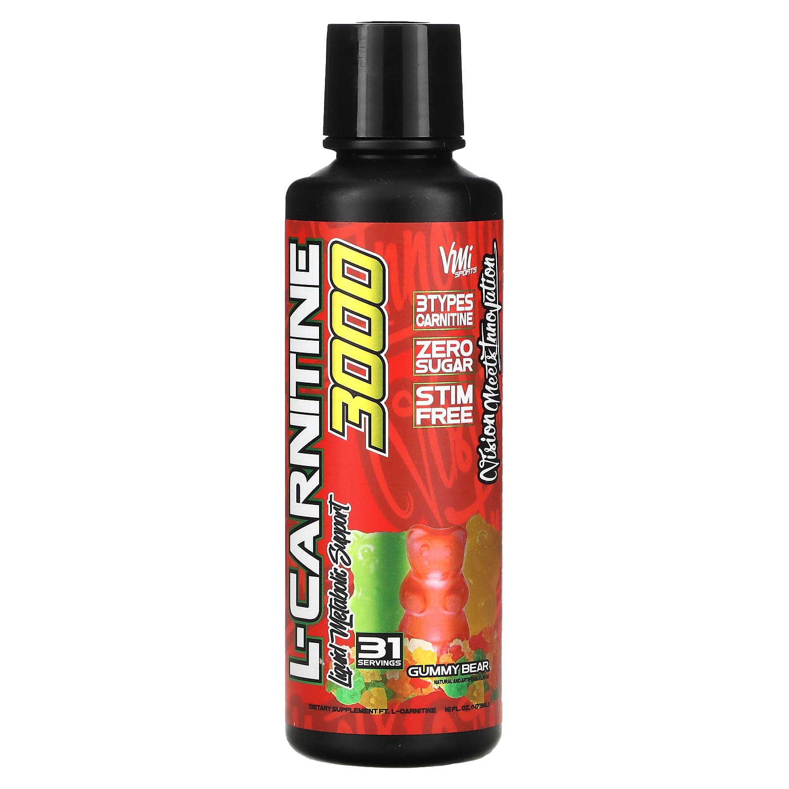 

VMI Sports, L-Carnitine 3000, Gummy Bear, 16 fl oz (473 ml)