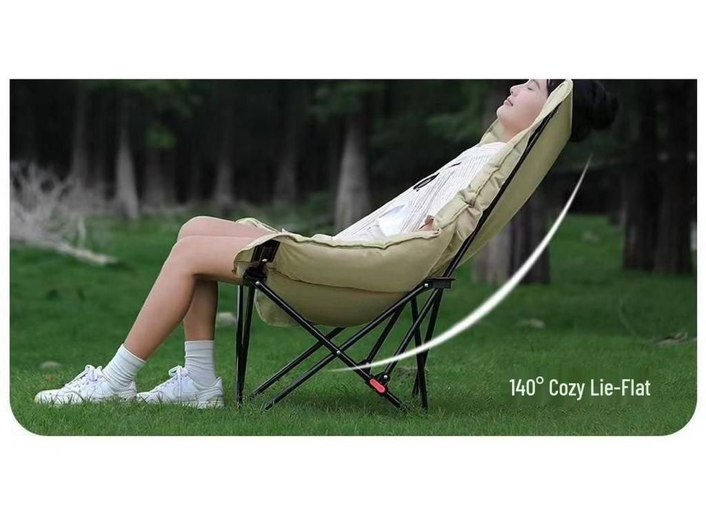 Adjustable Cotton Padded Folding Moon Chair for Autumn and Winter