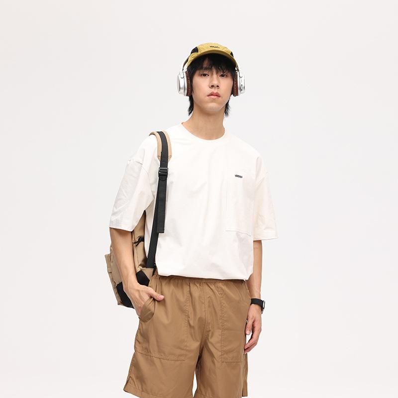 Stylish Short-Sleeve T-Shirt Casual Round-Neck Men's Loose-Fit Trendy Brand High-End Look Outdoor Moisture-Wicking Top