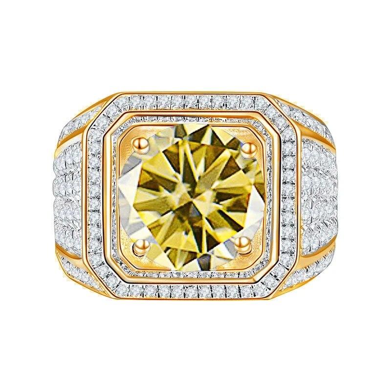 Bague Ringen Súprava zo sterlingového striebra S925 s 2CT moissanitom Nový kreatívny dominantný pánsky hviezdicový prsteň