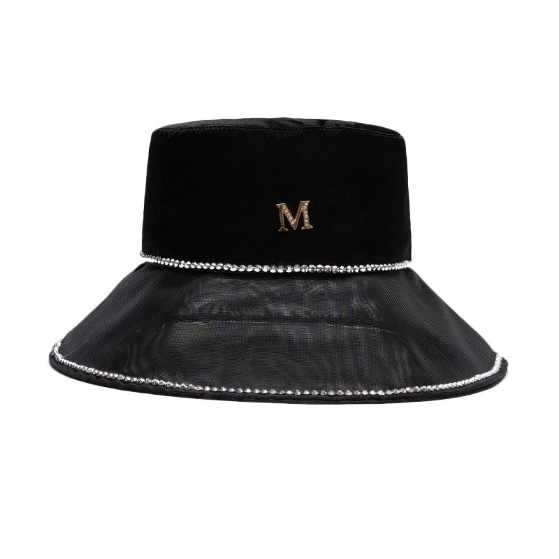 Pearl Fisherman Hat Women's Mesh Big Riding Spring Summer Sunshade Sunscreen Beach Basin Hat