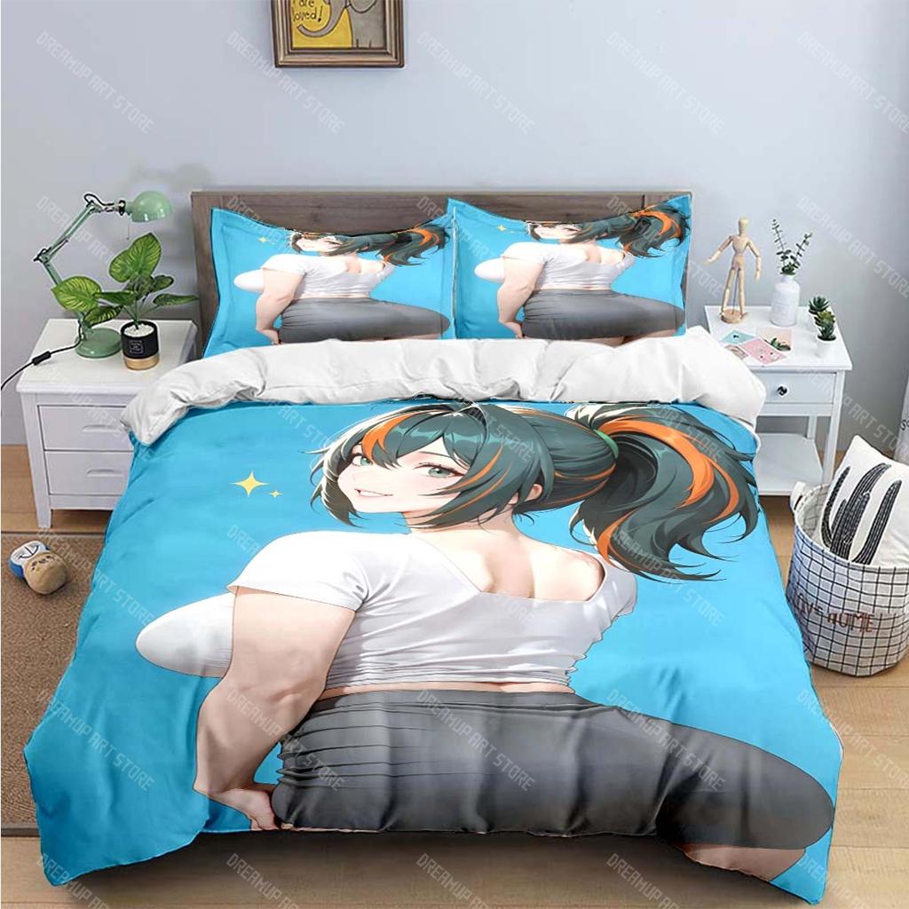 Fashion Sexy Anime Girl Print Bedding Sets Bed Supplies Set Duvet Cover Bed Comforter Set Bedding Set Aldult Gift