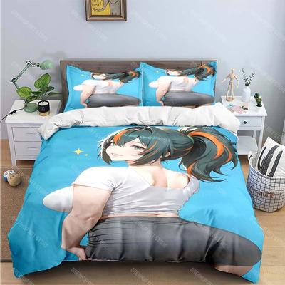 Mode Sexy Anime Mädchen Druck Bettwäschesets Bettzubehör Set Bettbezug Bettdecke Set Bettwäscheset Aldult Geschenk