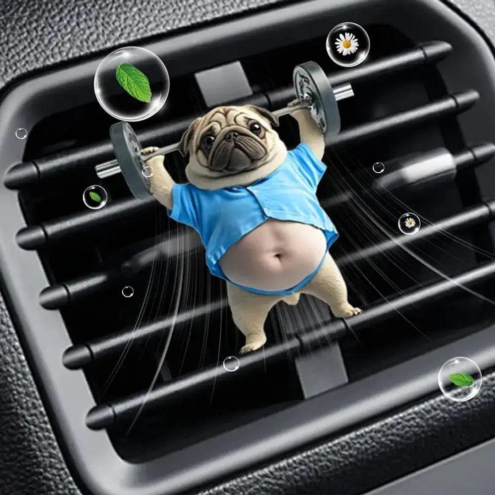 Acrylic Car Air Vent Diffuser Clip Weightlifting Auto Aromatherapy Outlet Vent Perfume Vent Clips Air Freshene Dog Shape