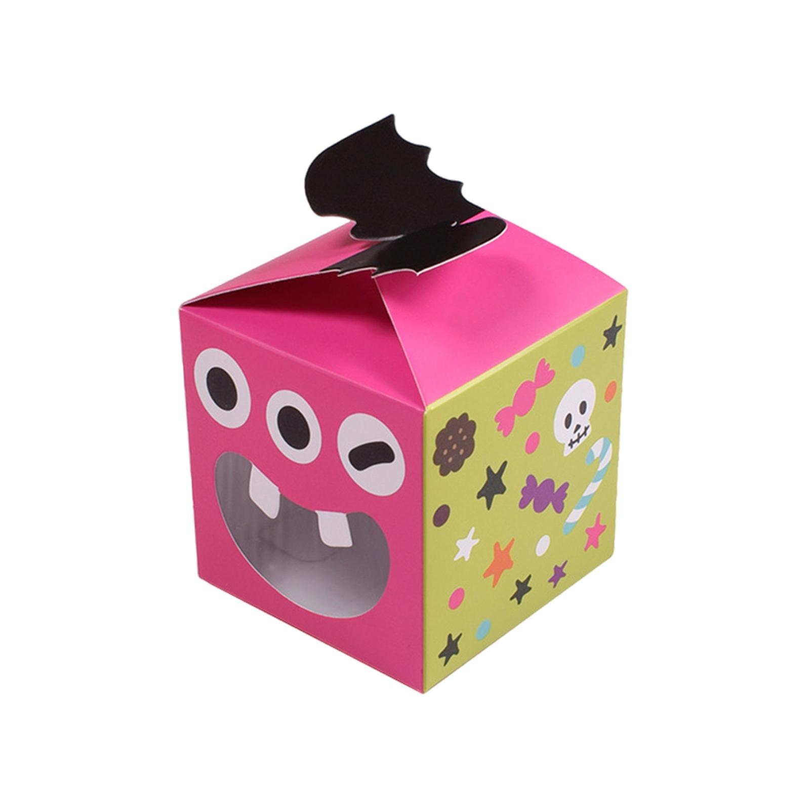 

10 Pieces Halloween Cupcake Boxes Halloween Individual Carriers Party Boxes With Clear Window For Cupcake Gifts Wrap Dessert Table Decoration One Size