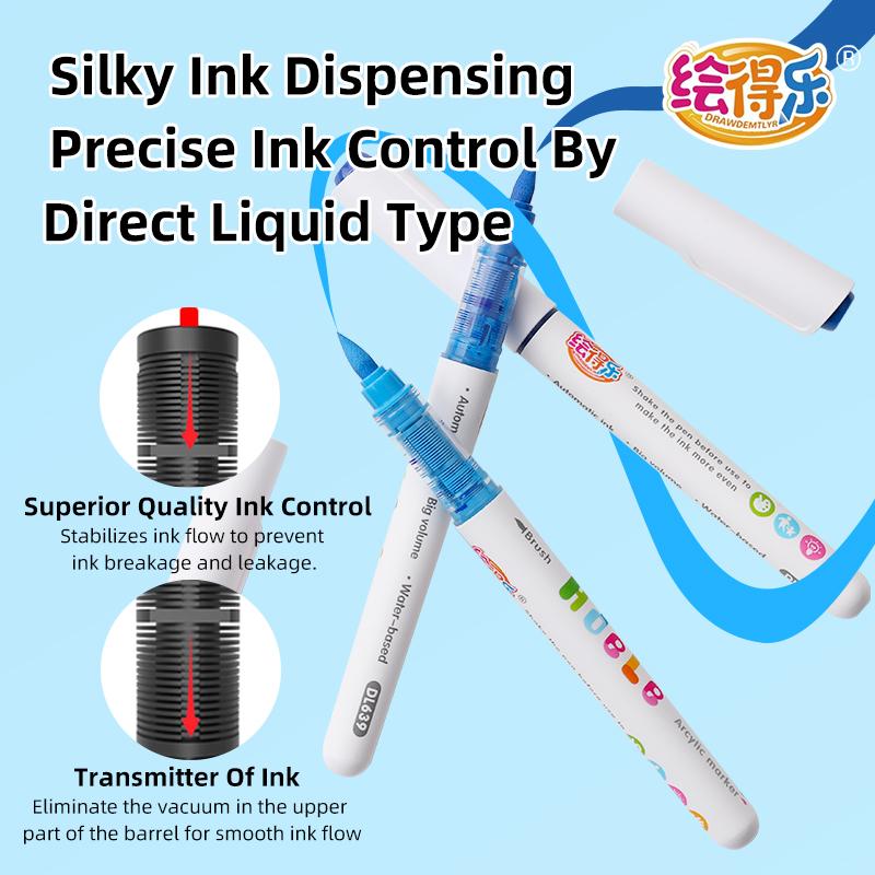 Acrylic Paint Markers Brush Soft Tip Direct Ink Waterproof Flexible Tip Art Pens for Craft And Art Supplies