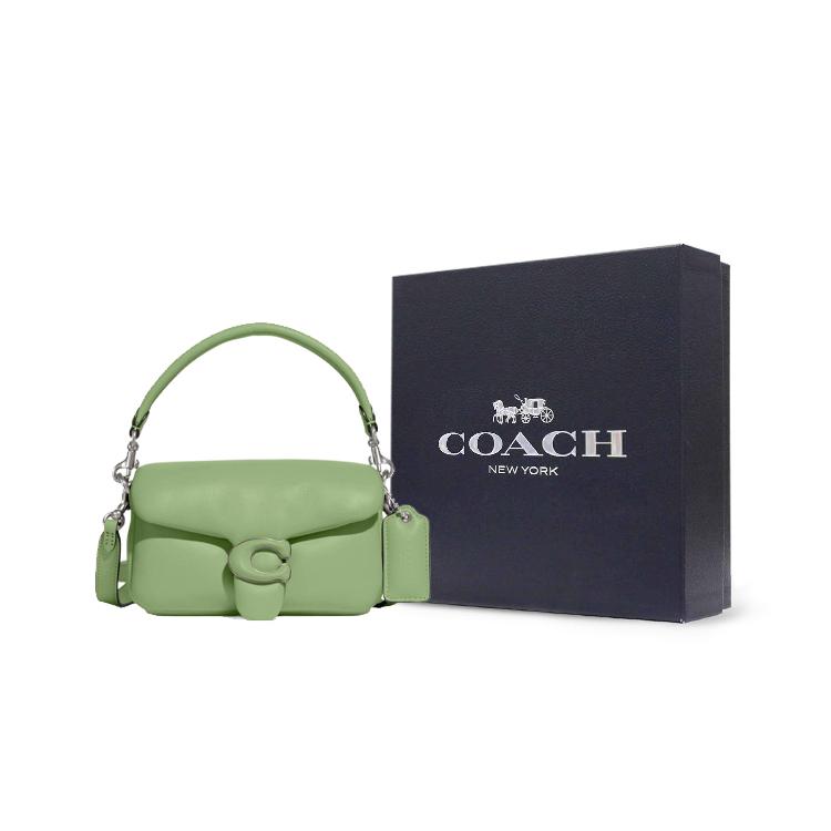 New COACH Pillow Tabby Leather Shoulder Bag, Pillow Bag, Cloud Bag, Shoulder Bag, Crossbody Bag, Handbag Women's Green C3880-LHTY6