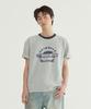Slub Vintage Car Graphic T-Shirt Melange Gray