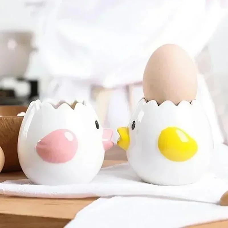 Kitchen Household Cooking Tools Cartoon Egg Yolk White Separator Ceramics Ceramic Chick Egg Separator Dining Accessories