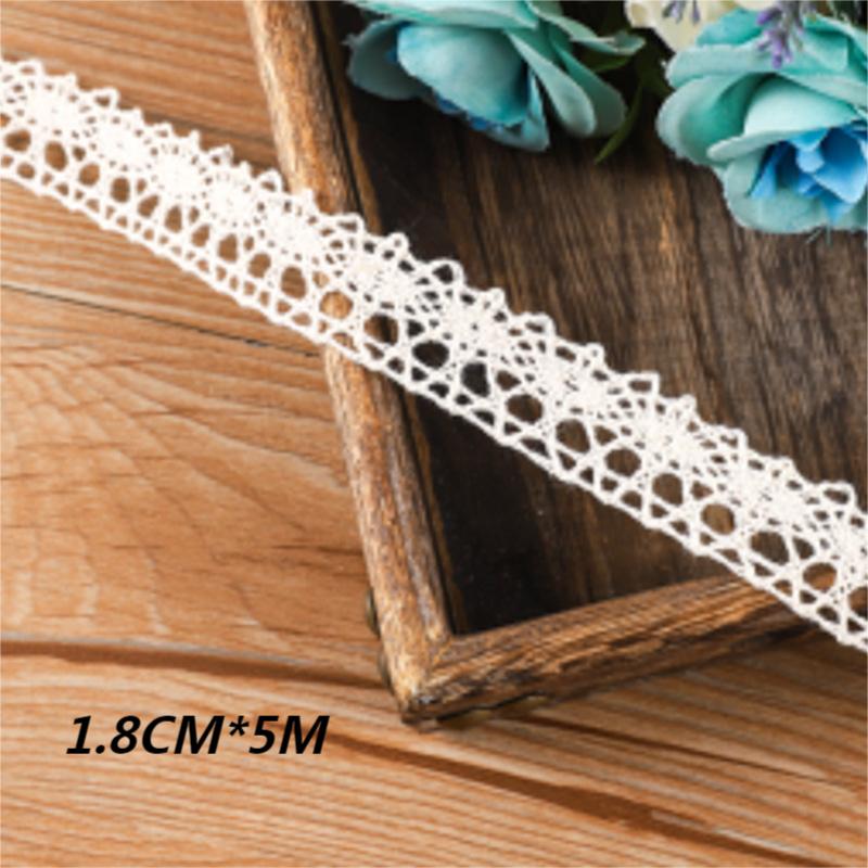 5Meter Roll White Cotton Embroidered Lace Net Ribbons Fabric Trim DIY Decorate Sewing Handmade Craft Materials Bow