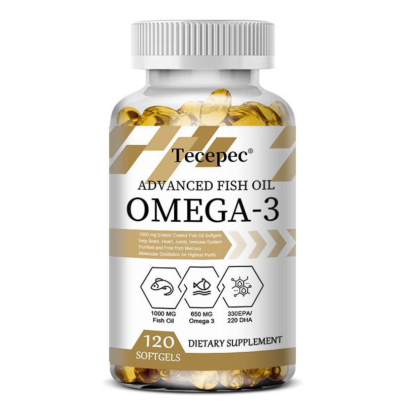 Advanced Fish Oil 1000 Mg Supplement, With Omega-3 650 Mg, 120 Softgels Per Bottle 120 Capsules
