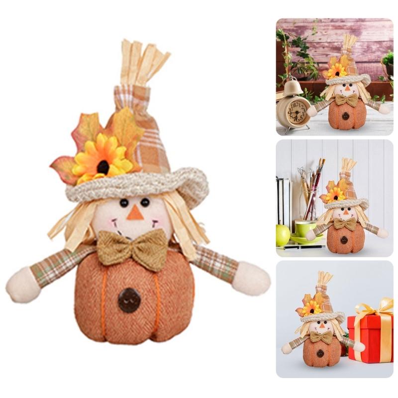 Festival Scarecrow Figurine With Soft Fabric Materials Seasonal Home Decoration for Kids Room Office Desk Accessories