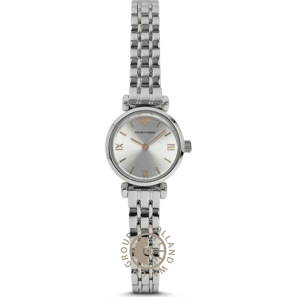 Emporio Armani Gianni T-Bar Mini Silver Metal Ladies Quartz AR1935 серебряный