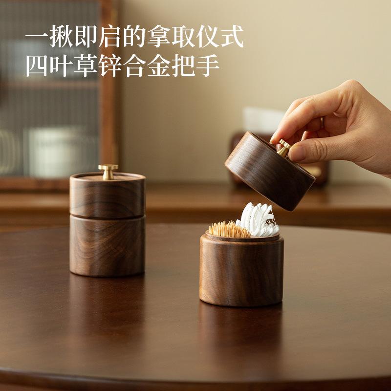 High-end, Retro and Exquisite Solid Wood Dental Floss Box for Home Use Simple and New Style Dental Pick Holder Toothpick Boxes