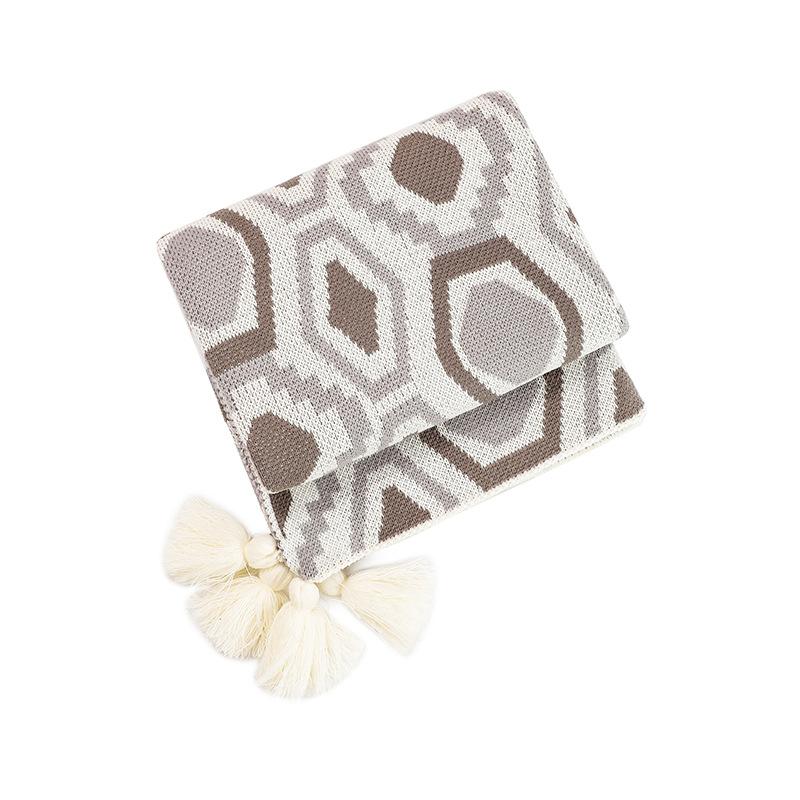 Throw Blanket for Couch - Soft Knitted Farmhouse Bed Throw, Cozy Knit Small Lightweight Blankets&Throws with Tassel for Woman,Home Decor,Bed,Chair,