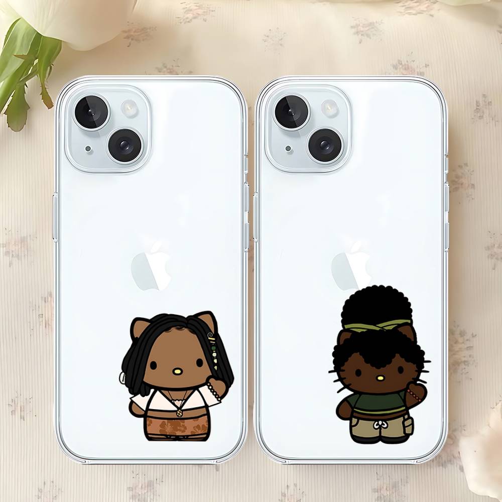 B-Black Earthy Head Wrap H-Hello K-Kit-ty Phone Case For Iphone17 16 15 11 13 14 Pro Max 7 8 Plus X Xr Xs Max Se2020 12mini Tran
