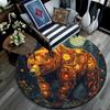 Golden Bear Round Area Rug,Carpet Rug for Living Room Bedroom Sofa Playroom Decor,Non-slip Floor Mat