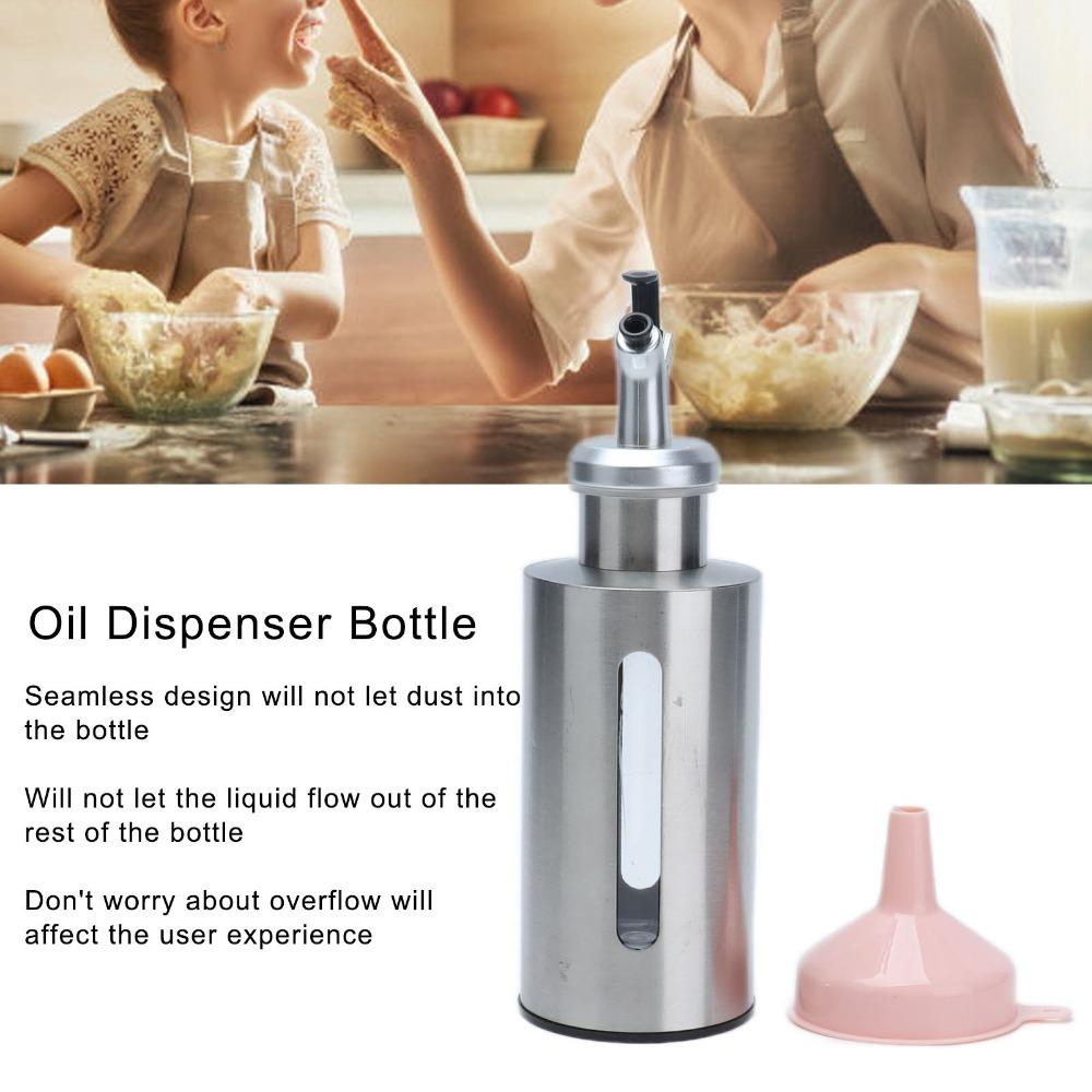 2pcs 190ml/290ml Oil Dispenser Bottle Stainless Steel Vinegar Dispenser Bottle Home Kitchen Use