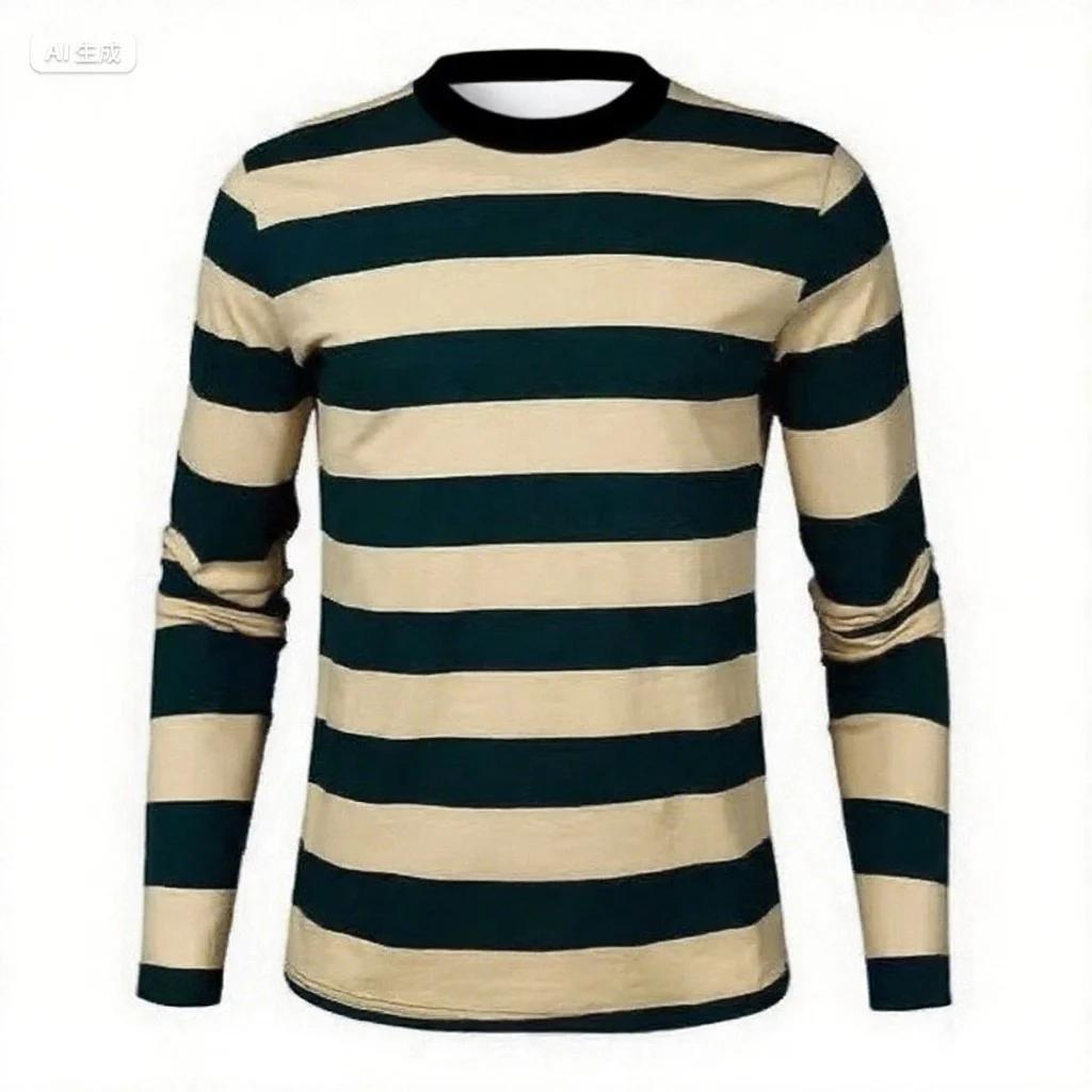 Pánské klasické pruhované tričko ve vintage stylu, cyklistická mikina, rychleschnoucí, prodyšné, s kulatým výstřihem, motorkářský top, všestranný styl