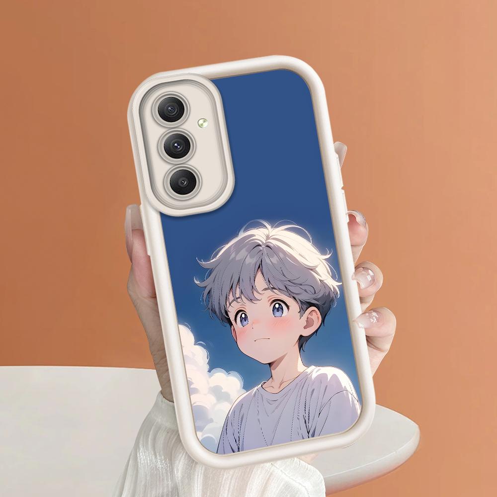 Soft Silicone Square Ladder Printing Pattern Phone Casing Full Cover Camera Shockproof Protection Rubber Case for Samsung