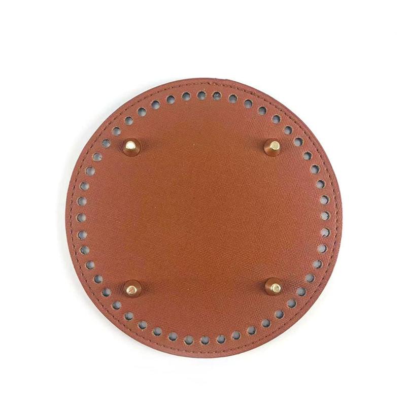 Fondos de Bolsos de Cuero con 48 Agujeros Hecho a Mano Redondo Moldeador de Fondo de Bolso Diá 15cm/5.91'' Accesorios para Bolsos DIY para Bolsos de Punto