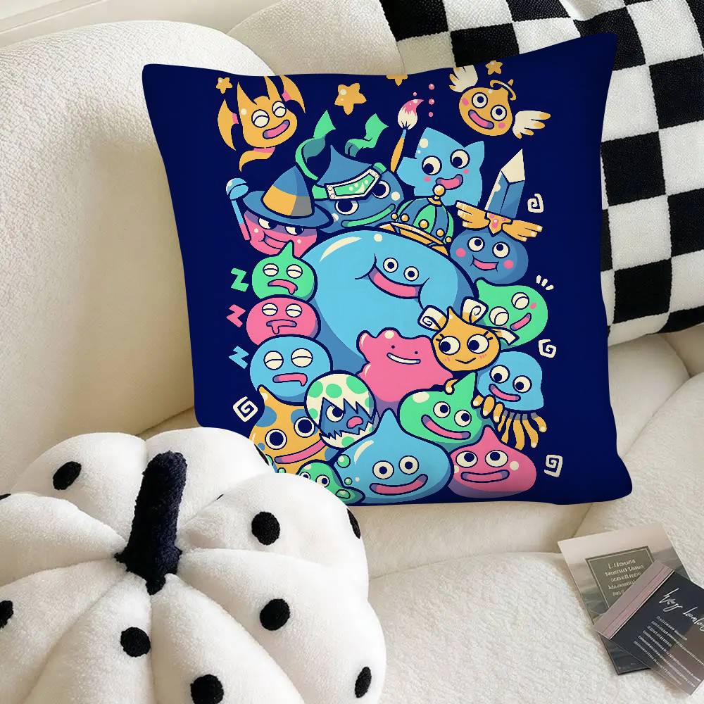 Game Dragon Quest Rocket Slime Pillow Case Fashion Square Pillowcase Bedroom Sofa Room Ins Decoration Leisure