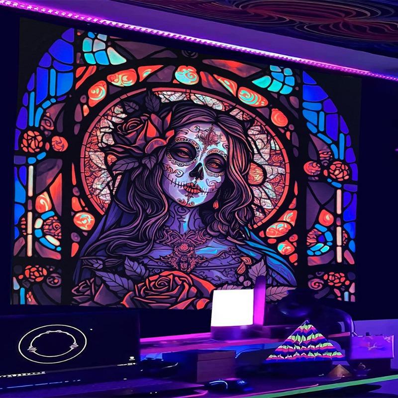 

Гобелен Blacklight, настенный декор, одеяло для спальни, психоделическое покрывало 180*230cm