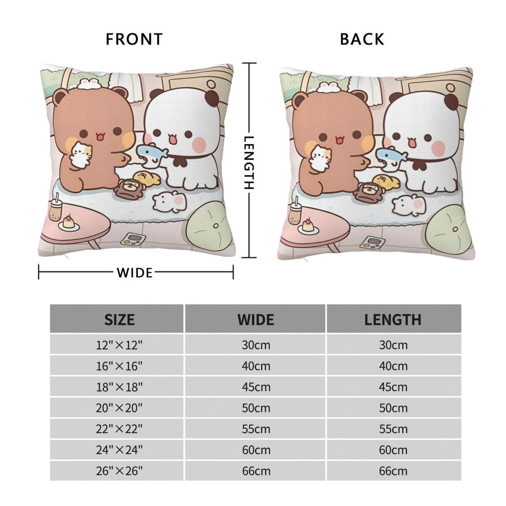 Bear And Panda Bubu Dudu Pillow Covers Accessories Soft Cushion Cover Decorations Throw Pillow Case Cover Car Multi-Size