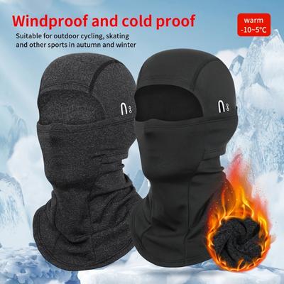 1 Stück Herren- und Damen-Winter-Warm-Radfahren-Skifahren-Kopfbedeckung Radfahren-Fleece-Mütze Helmfutter Vollgesichts-Kältemaske Outdoor-Gesichtsbedeckung Schal