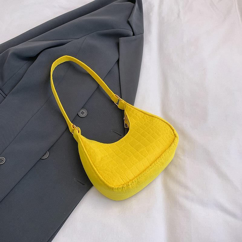 Solid color temperament bag women's new trendy stone pattern underarm bag fashionable hand shoulder bag