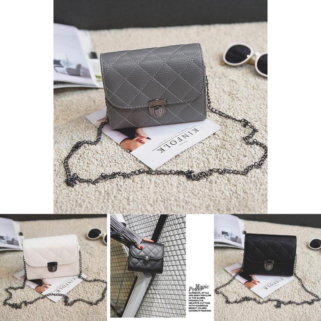 Elegant Pu Leather Female Hand Bags With Rivet Chain For Versatile Use