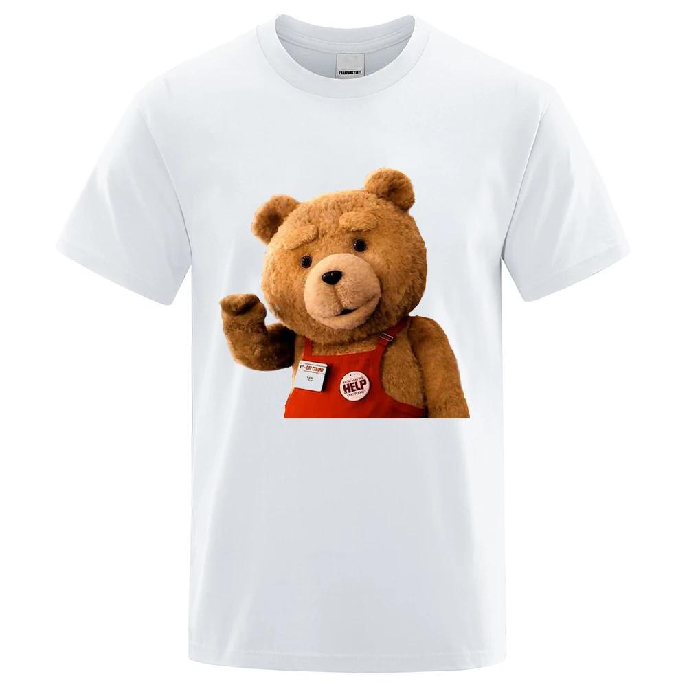 Men's and Women's Short Sleeved Motorcycle T-shirts Cartoon Couple Outfits Unisex Street Clothing Kawai TED2 Bear Designer Y2K