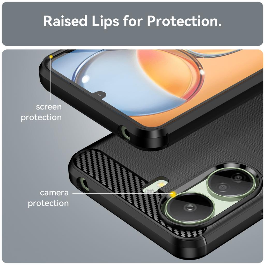 Carbon Fiber Case For Redmi 13C Cover for Xiaomi Redmi 13C 12C 10C Funda Soft Silicon Shockproof Phone Bumper For Redmi 13C