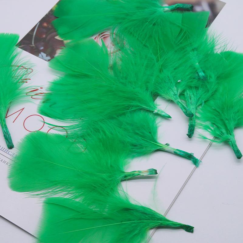 50Pcs Big Head Boy Flat Turkey Feather Color Diy Feather Jewelry Handicraft Accessories Clothing Accessories