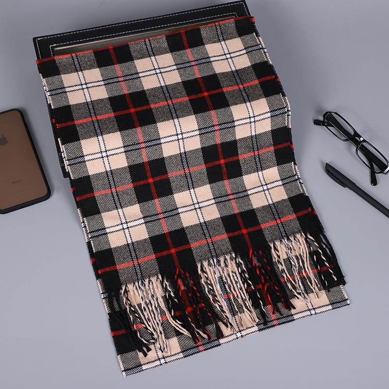 Men'S Scarves Are Versatile, Autumn And Winter Plaid Lengthened And Thickened Scarves, Couple Scarves, Warm Shawls For Women