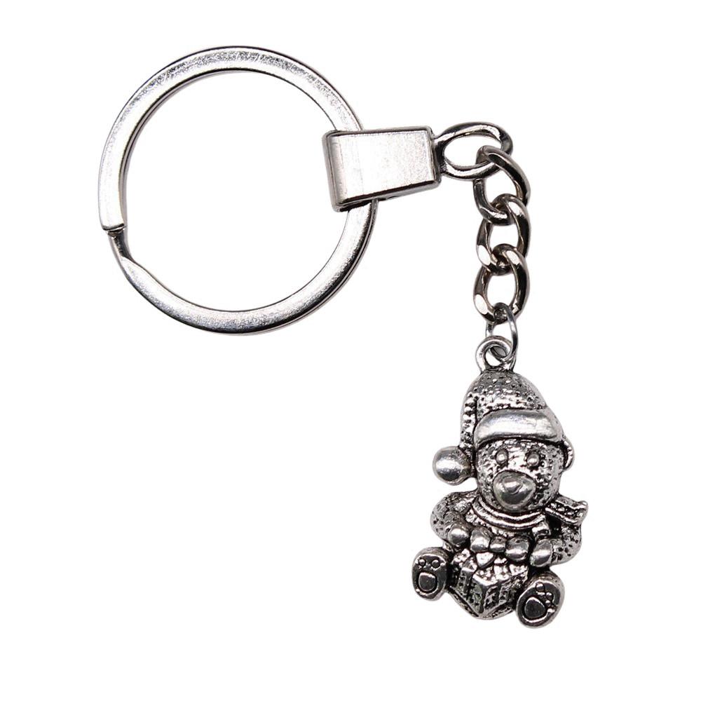 Christmas Snowman Charm Keychain Winter Holiday Key Ring 30mm Ring