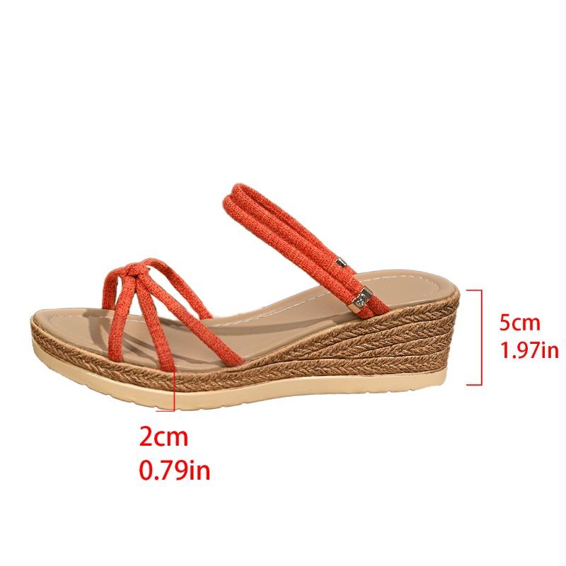 Wedges Women Mid Heels Slippers Summer 2025 New Shoes Fashion Casual Flip Flops Designer Slingback Sandals Beach Sandalias Mujer