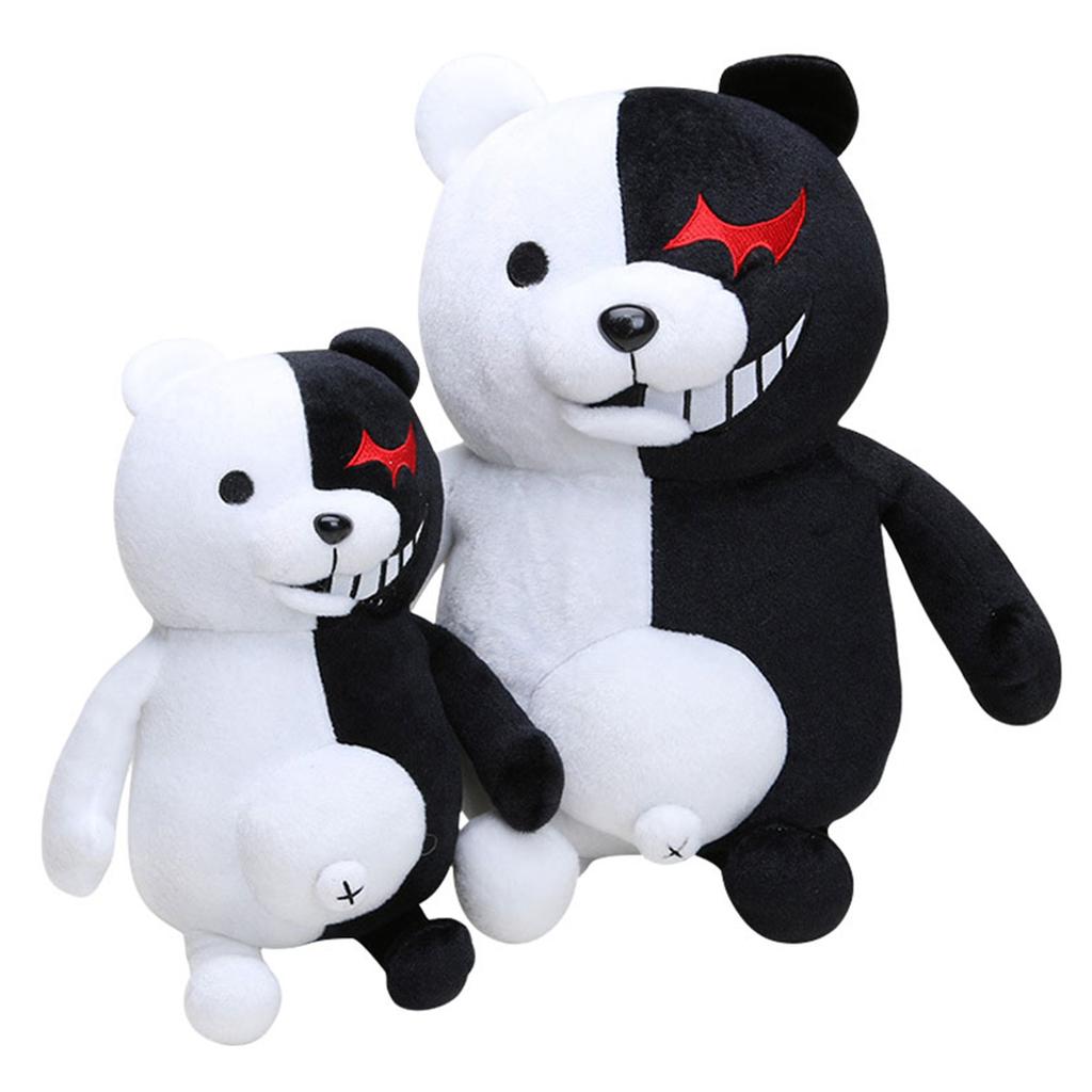 40cm / 15.74in Black White Bear Plush Anime Stuffed Plush Toy Best Friends Super Color Black White Teddy Bear Gifts for Children