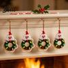 Holiday Door Decoration Handmade Pipe Cleaner Christmas Wreath Ornament Chenille Stems Mini Bow Bell Crafts with Bells for Window Fireplace