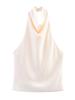 Sophisticated 2025 Summer Silk Satin Halter Neck Top – European & American Style